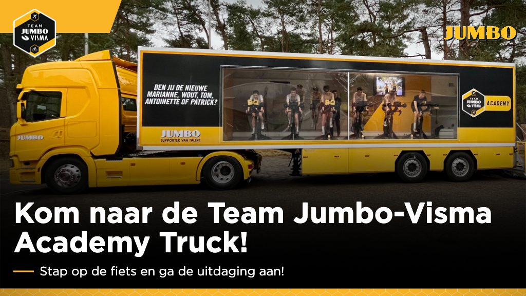 Team Jumbo-Visma Academy Truck aanwezig bij Scheldeprijs in Terneuzen
